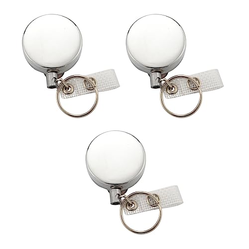 Toolvvik 6Er-Pack Versenkbare Hochleistung Ausweis Halter Rolle, Ausweis Halter Aus Metall mit Gürtel Clip Schlüssel Ring für Visitenkarten Schlüsselbund, Silber von Toolvvik