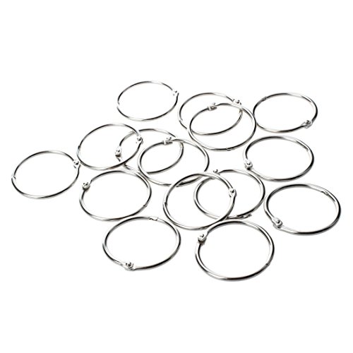 Toolvvik SAROAD(R)15 Stueck 1.8" Loseblattordner Ringe Schluesselringe fuer Ringbuch Metallbuch - Silber von Toolvvik
