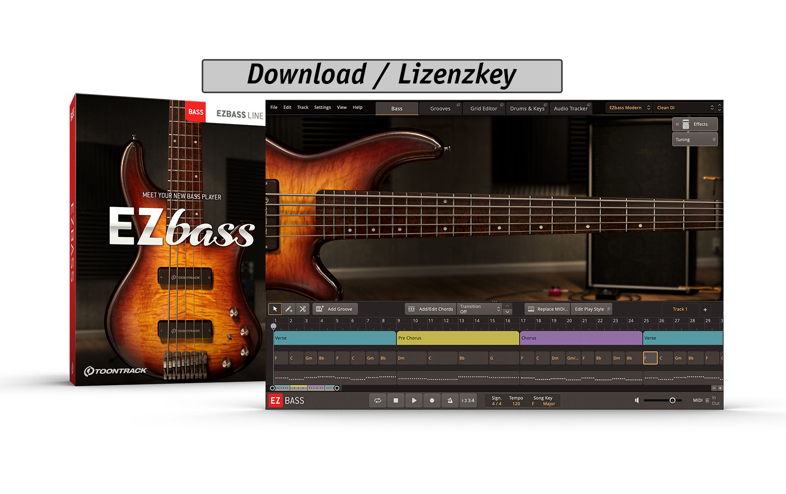 ToonTrack EZbass (Download/Lizenz Code) von Toontrack