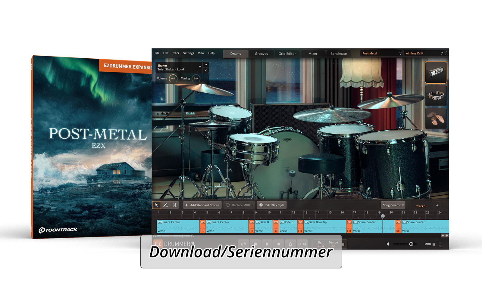 ToonTrack EZdrummer Post-Metal EZX (Licence Key) von Toontrack