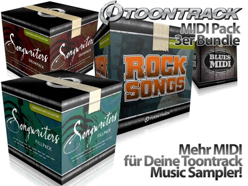 ToonTrack MIDI-Pack 3er Bundle (Licence Key) von Toontrack