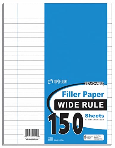 Top Flight Füllpapier, 26,7 x 20,3 cm breit, Lineal, 150 Blatt (4 Stück) von Top Flight