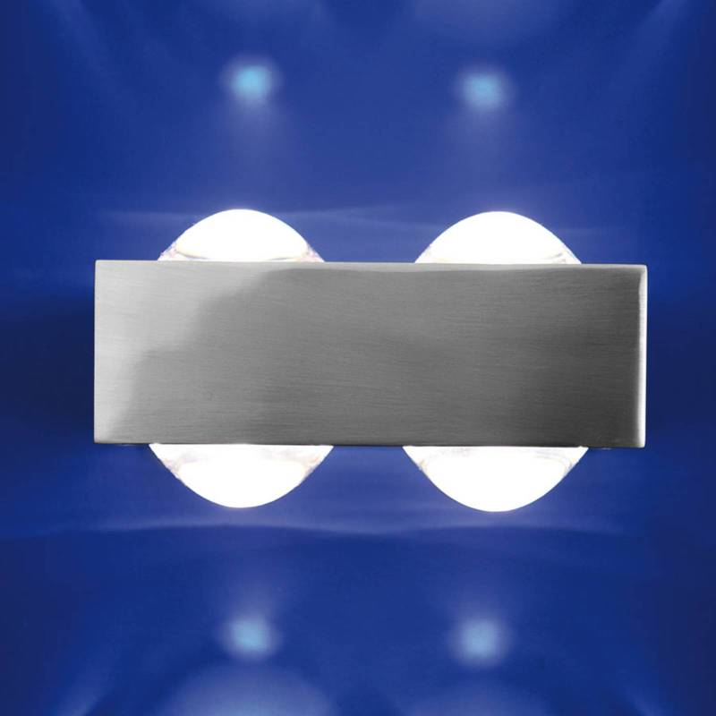 Wandleuchte Focus, nickel 4 Linsen, Metall, Glas von Top Light