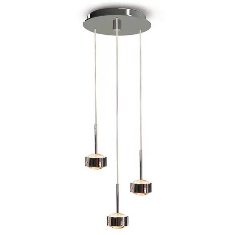 Hängeleuchte Puk Drop Trio, nickel matt, 3-flg., G9 von Top Light