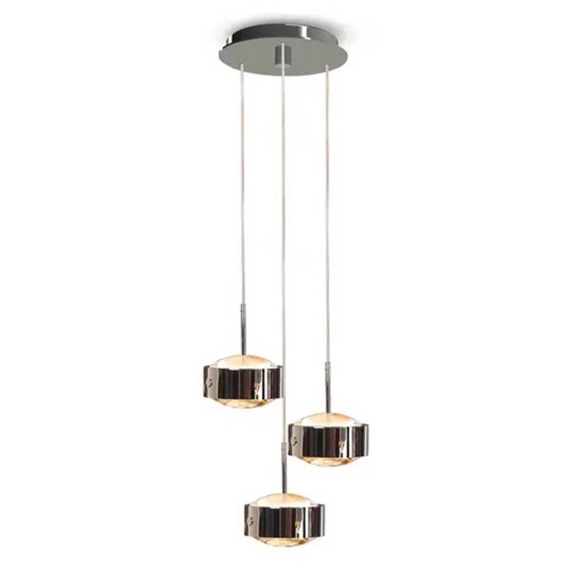 LED-Pendellampe Puk Meg Maxx Drop Trio, nickel von Top Light