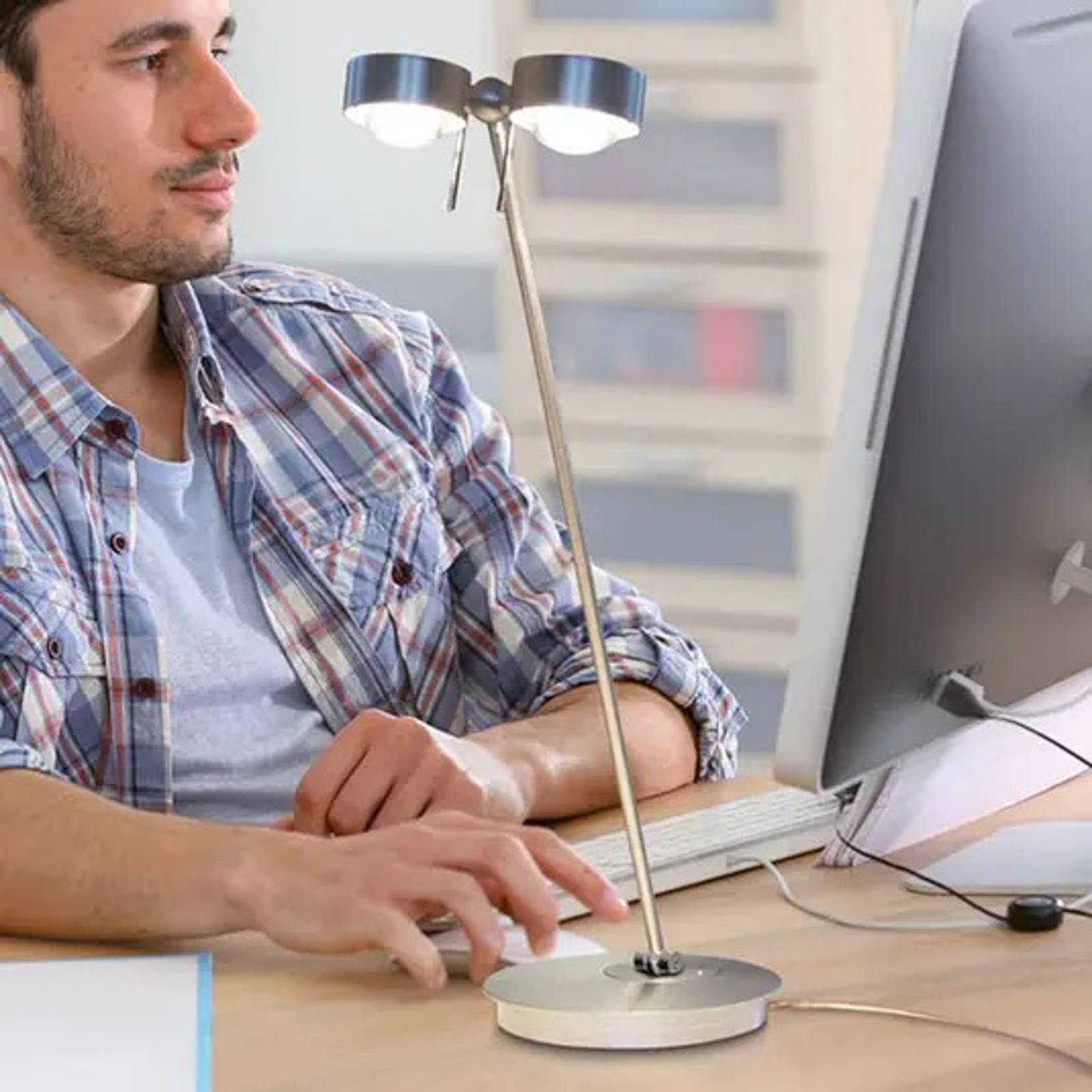 LED-Tischleuchte Puk Table Twin chrom LED-Tischleuchte Puk Table Twin chrom von Top Light