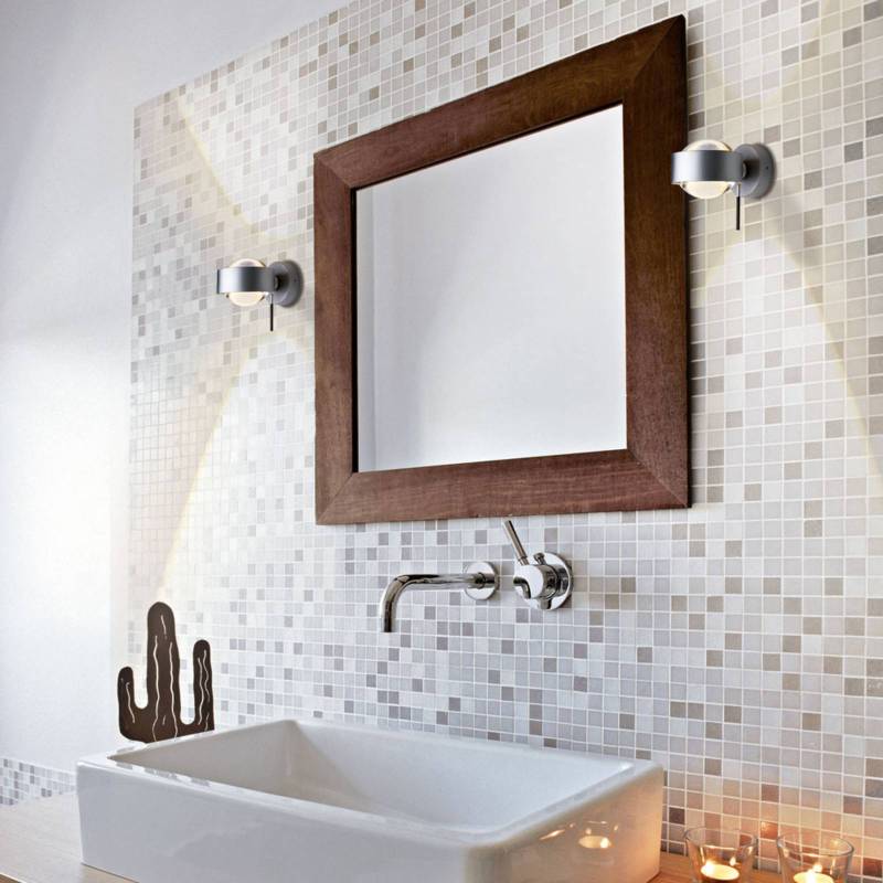 Wandleuchte Puk Wall Mini Plus, chrom matt, Glas, drehbar von Top Light