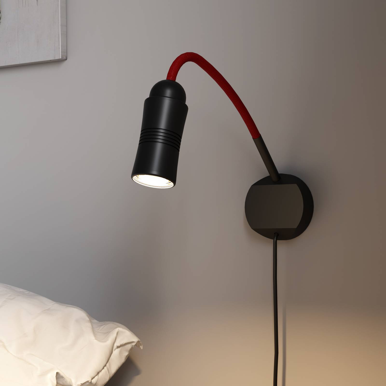 Neo! Flex Hotel II LED-Wandleuchte, schwarz/rot von Top Light