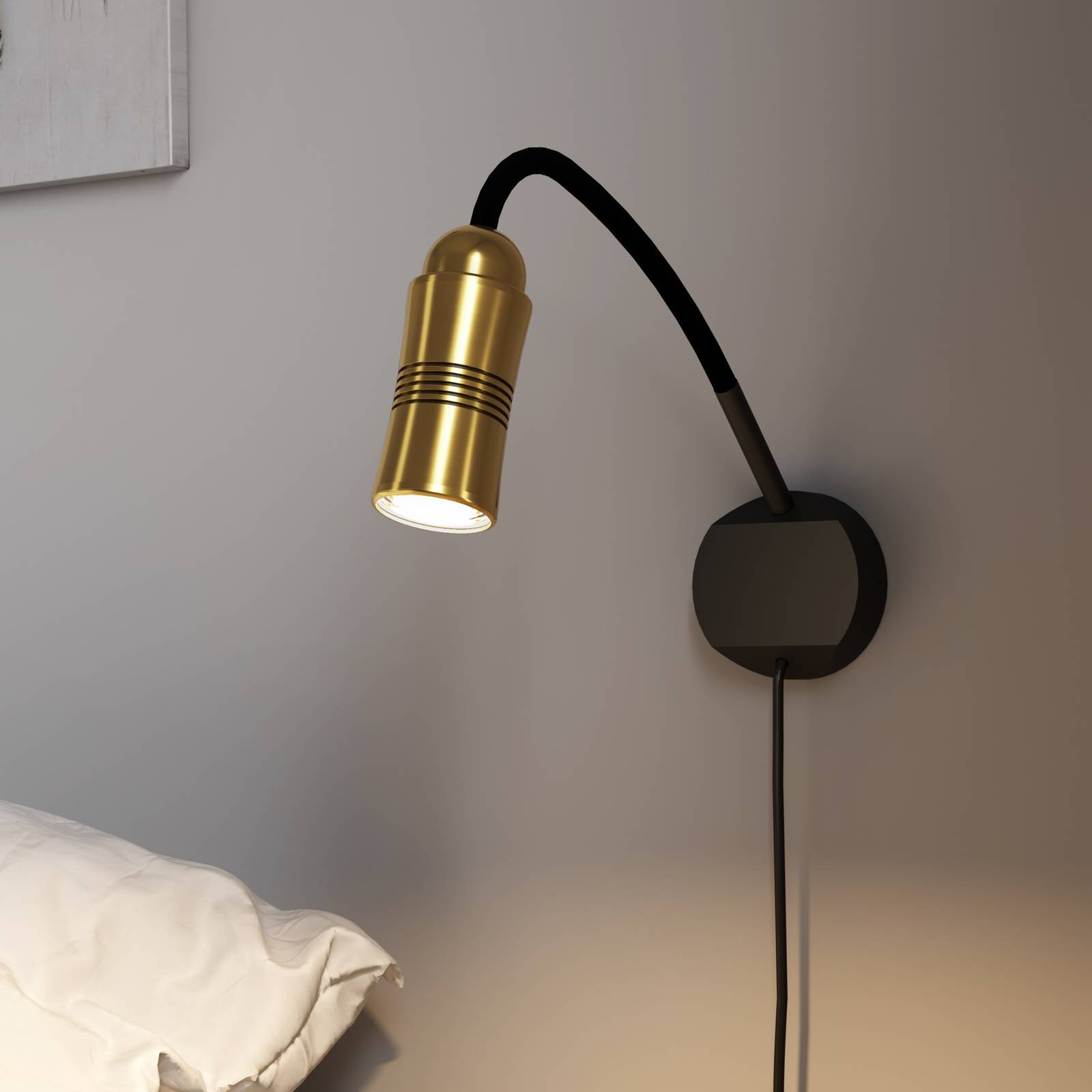 Neo! Flex Hotel II LED-Wandleuchte messing/schwarz Neo! Flex Hotel II LED-Wandleuchte messing/schwarz von Top Light
