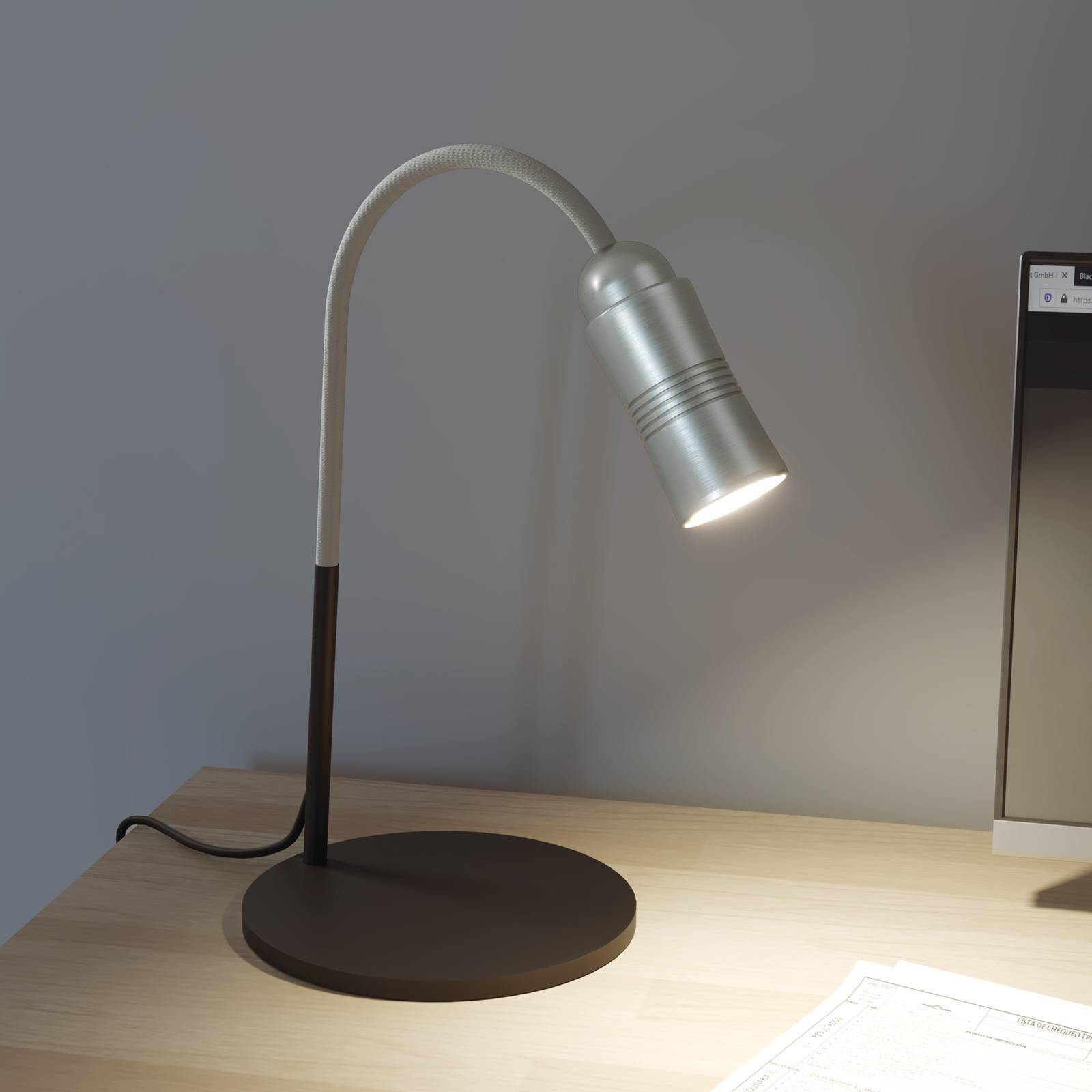 Neo! Table LED-Tischlampe dimmbar alu/silber Neo! Table LED-Tischlampe dimmbar alu/silber von Top Light