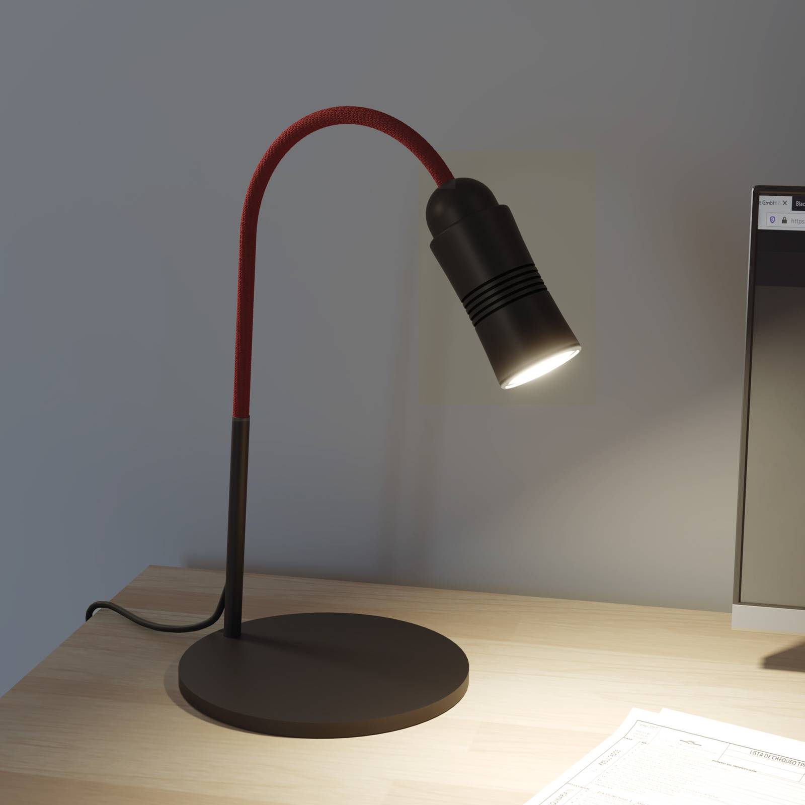 Neo! Table LED-Tischlampe dimmbar schwarz/rot Neo! Table LED-Tischlampe dimmbar schwarz/rot von Top Light