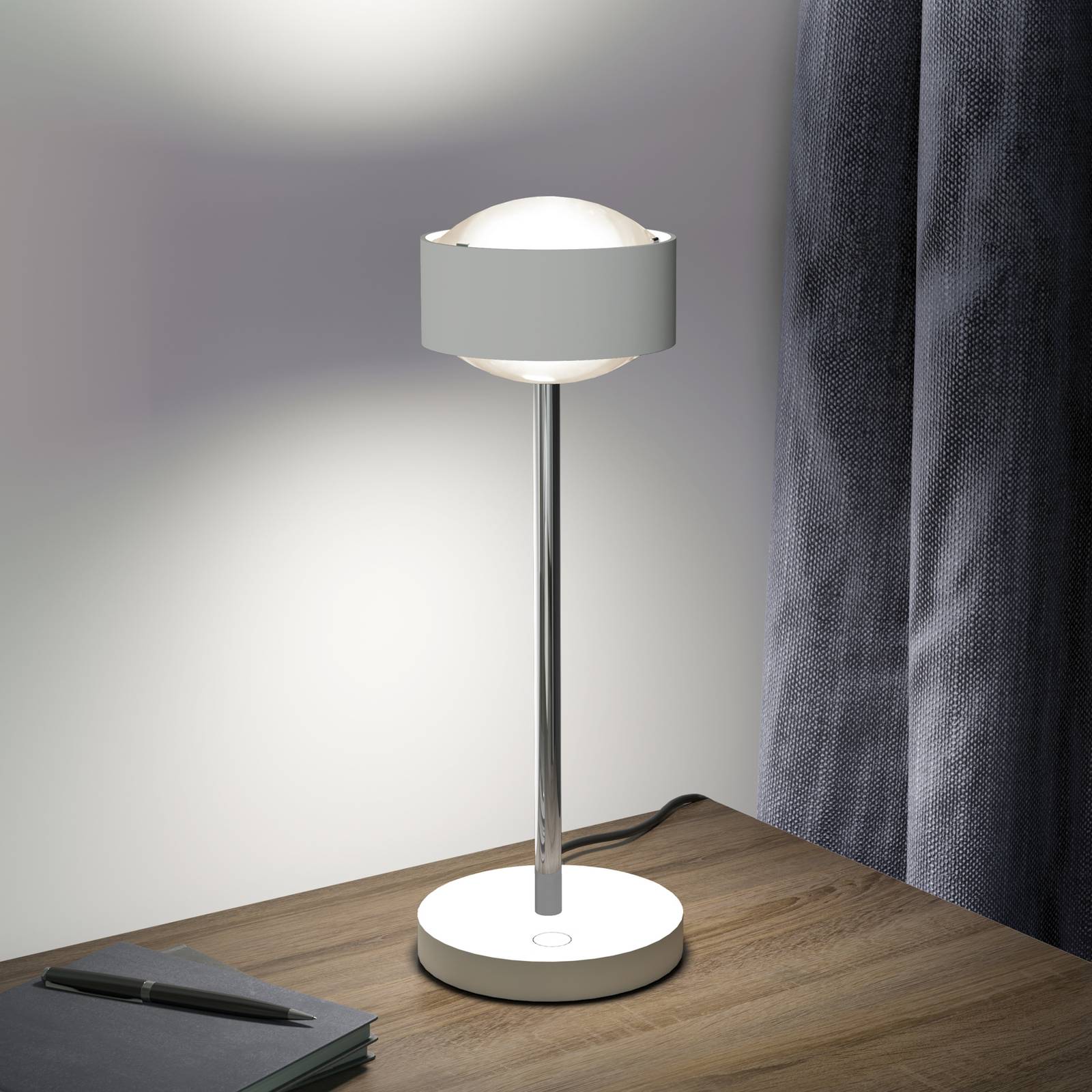 Puk! 120 Eye Table LED, Linsen matt, weiß/chrom Puk! 120 Eye Table LED, Linsen matt, weiß/chrom von Top Light