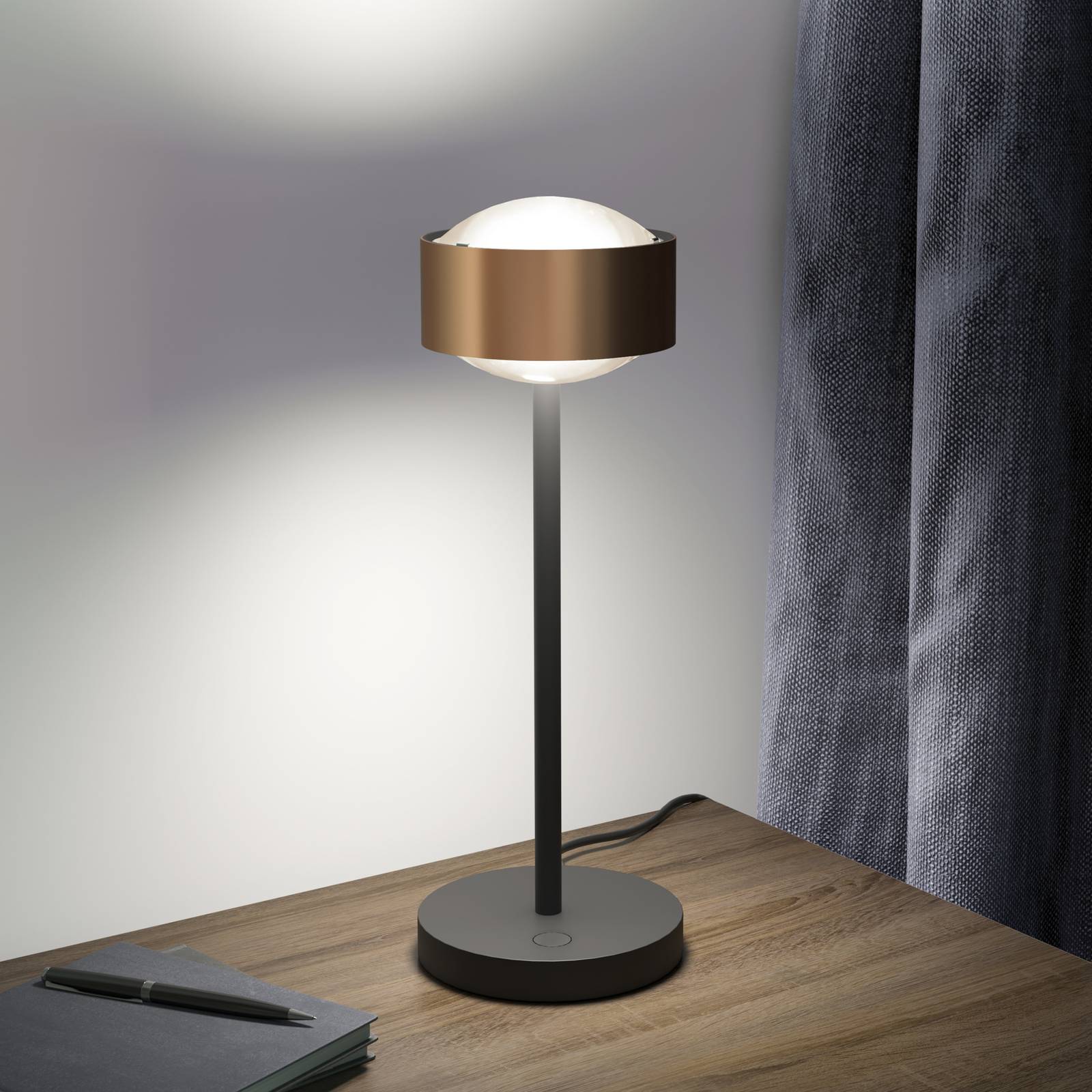 Puk! 120 Eye Table LED Linsen matt kupfer/schwarz Puk! 120 Eye Table LED Linsen matt kupfer/schwarz von Top Light