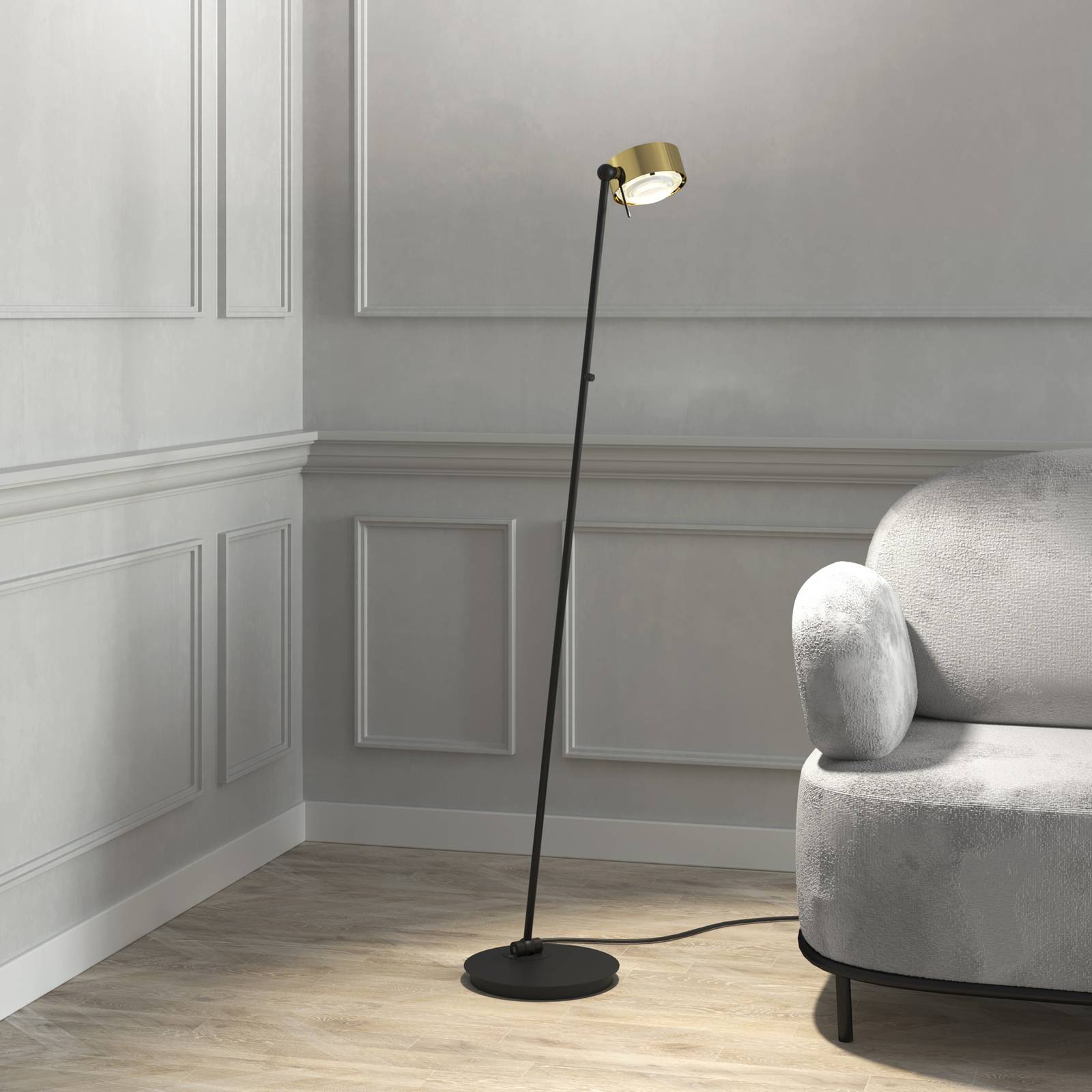 Puk! 120 Floor LED Linsen klar/matt gold/schwarz Puk! 120 Floor LED Linsen klar/matt gold/schwarz von Top Light