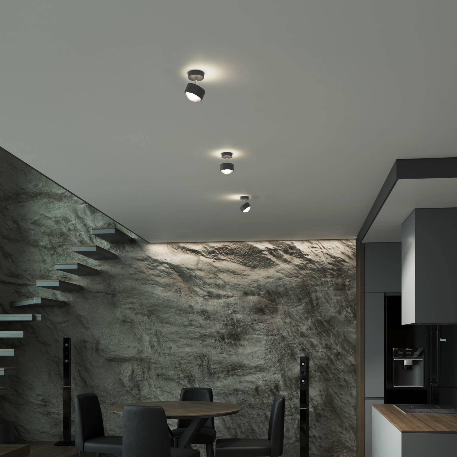 Puk! 80 Turn Up/Downlight Linse matt anthrazit Puk! 80 Turn Up/Downlight Linse matt anthrazit von Top Light