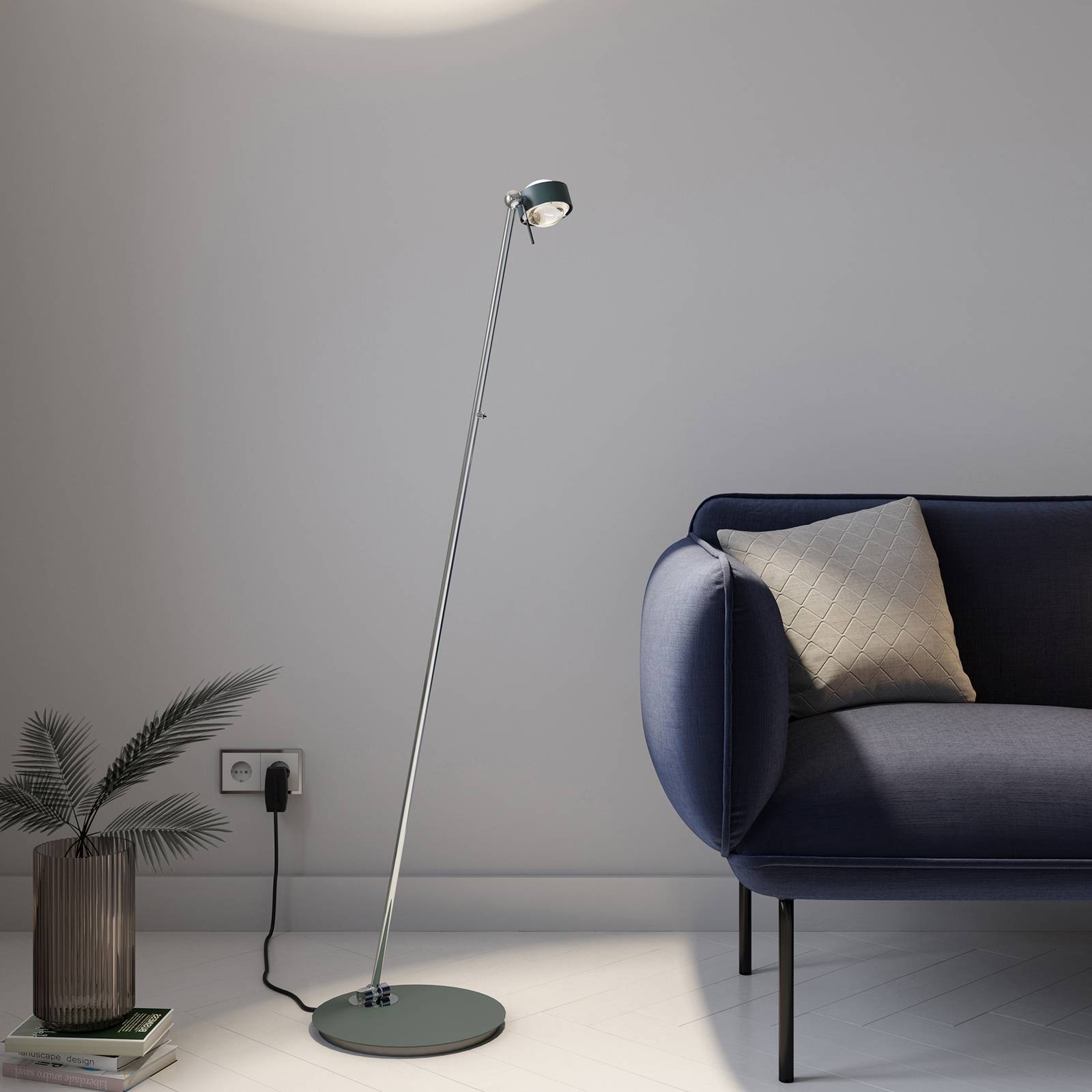 Puk Mini Floor Mini Single LED matt/klar anthrazit Puk Mini Floor Mini Single LED matt/klar anthrazit von Top Light
