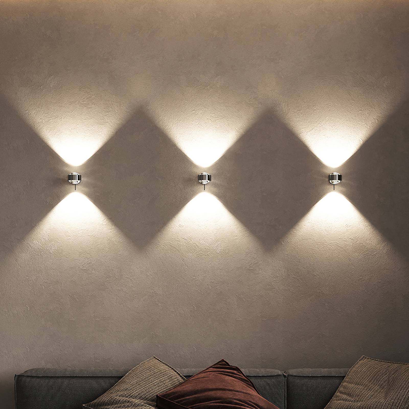 Puk Mini Wall+ LED, Linsen klar, chrom von Top Light