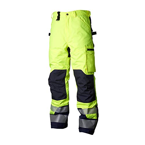 Top Swede 12101901207 Modell 121 Bibs Hi-Vis Wind und Wasserdichte Winterarbeitshosen, Gelb/Marine, Größe XL von Top Swede