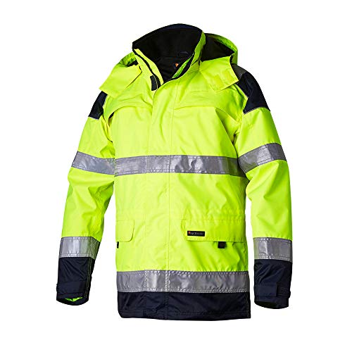 Top Swede 12601901209 Modell 126 Hi-Vis Wind und Wasserdichter 3-in-1 Parka, Gelb/Marine, Größe XXXL von Top Swede