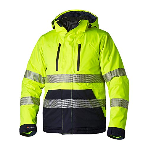 Top Swede 12702001206 Modell 127 Hi-Vis Wind und Wasserdichter 3-in-1 Jacke, Gelb/Marine, Größe L von Top Swede