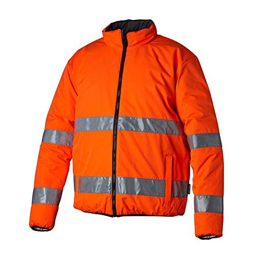 Top Swede 12902102509 Modell 129 Reversible Quilt-Gefüttert Warnschutz Jacke, Orange/Schwarz, Größe XXXL von Top Swede