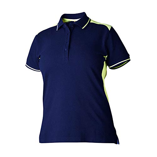Top Swede 21401402104 Modell 214 Kurze Ärmel Damen Poloshirt, Marine/Gelb, Größe S von Top Swede