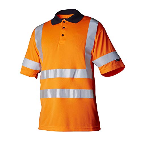 Top Swede 22602702007 Modell 226 Warnschutz Polo Shirt, Klasse 3, Orange, Größe XL von Top Swede