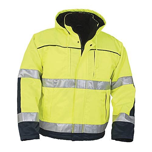 Top Swede 5816-12-03 Modell 5816 Doppelt gefütterte Warnschutz Winterjacke, Gelb/Marine, Größe XS von Top Swede