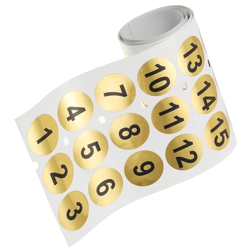 TOP-VIGOR 1 bis 99 goldene Zahlenaufkleber, 2,3 cm, klein, rund, PVC, selbstklebend, nummeriert, Etiketten für Tassen, Aufbewahrung, Büro, Veranstaltungen, Inventar, Party, Golden TOP-VIGOR 1 bis 99 goldene Zahlenaufkleber, 2,3 cm, klein, rund, PVC, selbstklebend, nummeriert, Etiketten für Tassen, Aufbewahrung, Büro, Veranstaltungen, Inventar, Party, Golden von Top-Vigor