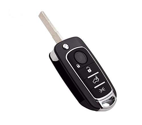 Schlüsselgehäuse Fernbedienung kompatibel mit Fiat 500X Typ Gehäuse Ersatzgehäuse 4 Tasten Reparatur Ersatz Schlüsselbart von TopBest