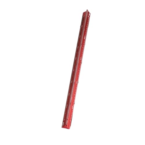 15 cm Rot dreieckiges Maßstabslineal aus Aluminium, Zeichenlineal mit drei Seiten, lasergeätztes Lineal für Ingenieure, Architekten und Zeichner von TopHomer
