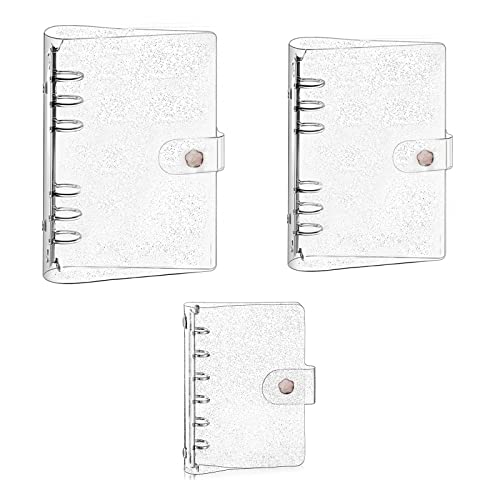 3 x Ordnerhülle, transparent, weich, PVC, 6-Loch, Ringbuch, nachfüllbar, Papierbinder, wasserdicht, lose Blätter, Notizbuch, Ordner, persönlicher Planer, Binderhülle für Tagebuch (A5/A6/A7) von TopHomer