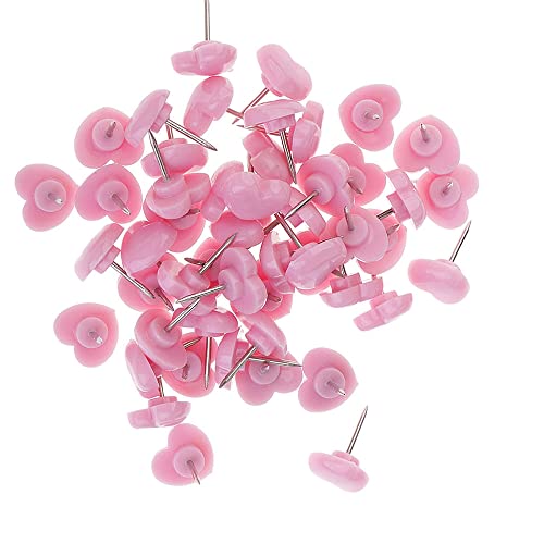 50 Stück Herz-Reißzwecken, Rosa, niedliche Reißnägel, dekorative Karten-Pins für Foto-Zeitplan, Wand-Pinnwand von TopHomer