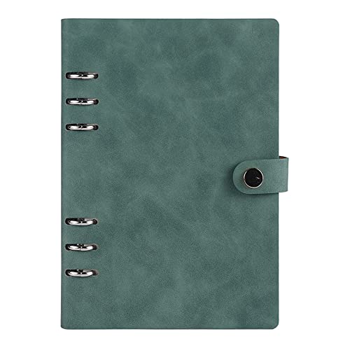 A6 Binder Notizbuch PU Leder 6 Ringe Loose Leaf Binder Tagebuch mit Nachfüllbarem Notizblock Reisetagebuch Konferenzordner Notizbuch Geschenke für Partner Grün von TopHomer