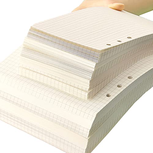 A6 Nachfüllpapier, 160 Seiten/80 Blatt Nachfüllblock, Einfügen liniert liniertes Papier, 6 Loch lose Blatt gelocht Papier Nachfüllung für Tagebuch, Notizbuch (gepunktet, 240 Blatt) von TopHomer