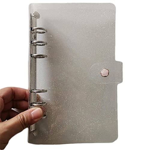 A6 Ringbuch, nachfüllbarer Ordner 6 Loch Ringbuch Transparent PVC Notebook Cover Binder Tagebuch für Zuhause Schule und Büro Schreibbedarf von TopHomer