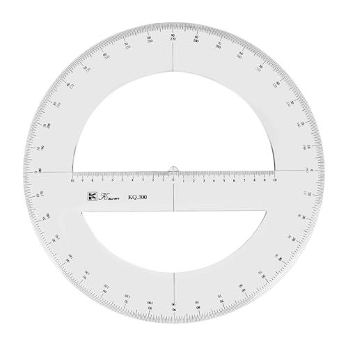 Kreis Winkelmesser 360 Grad Winkelmesser Lineal Mathe Geometrie Werkzeuge für Schule Klassenzimmer Büro Zeichnen Messgeräte, 30cm von TopHomer
