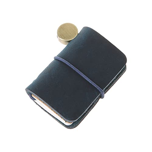 Mini-Leder-Reise-Notizbuch, Nachfüllbares Tagebuch, Miniatur-Notizbuch, Tagebuch für Vintage, Kleine Größe, Reise-Notizbuch, 2 Stück Blau von TopHomer