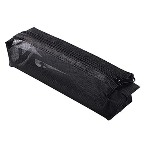 TopHomer Netzbeutel Durchsichtiger 20 * 5.5 * 5.5cm Reißverschlussbeutel, Durchsichtiges Federmäppchen für Schüler 1 Stück Schwarz von TopHomer