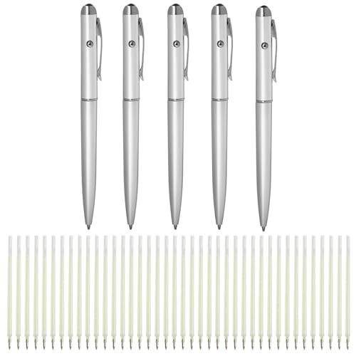 Stift mit unsichtbarer Tinte, 5 Stifte mit 40 Nachfüllungen, Spionagestifte zum Schreiben von geheimen Nachrichten für Kinder-Partytüten, LED-UV-Licht-Marker, geheime Stifte für Schule, Party, Stift mit unsichtbarer Tinte, 5 Stifte mit 40 Nachfüllungen, Spionagestifte zum Schreiben von geheimen Nachrichten für Kinder-Partytüten, LED-UV-Licht-Marker, geheime Stifte für Schule, Party, von TopHomer