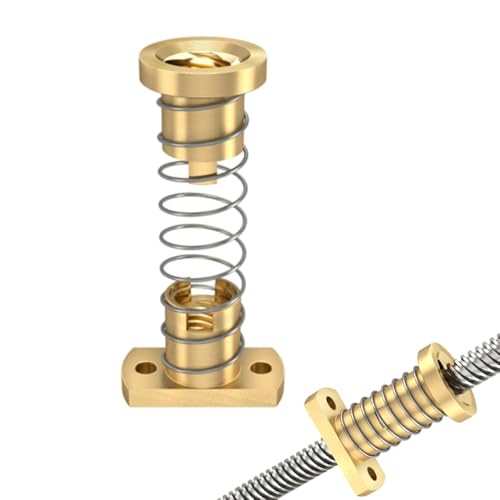 T8 Anti-Backlash Federbelastete Mutter, Elimination Gap Spaltmutter für 3D-Drucker (2mm Teilung, 2mm Leitung) von TopHomer