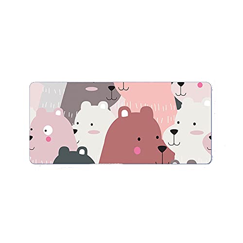 TopHomer Kawaii Große Mauspads, Bär, Tastatur-Pad, rutschfest, erweiterter Schreibtisch, niedliche Tastaturmatte, wasserdicht, Gaming-Mauspad für Geschenk, Notizbuch, Büro, Computer, 300 x 700 x 5 von TopHomer