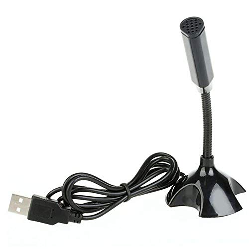 TopHomer USB Mikrofon, Mini PC Standmikrofon mit 360 Grad Drehbar Ständer für PC, Laptop, Podcast, Streaming, Gaming, Aufzeichnung (Schwarz) von TopHomer