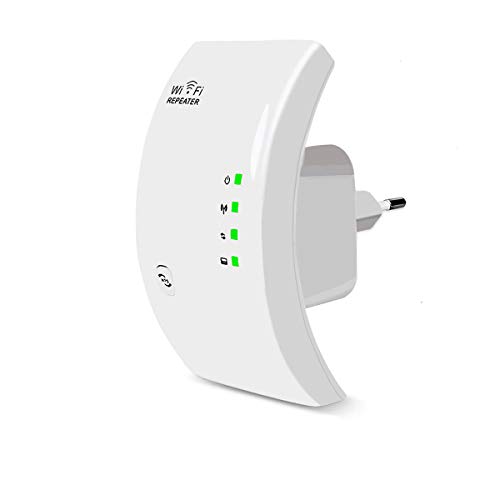 Weiß WLAN Repeater, WiFi Verstärker 300 Mbit/s 2,4 GHz WiFi Extender, Geeignet für zu Hause Garten und Büro(EU Plug) von TopHomer