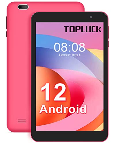 TopLuck Tablet 8 Zoll Android 12 Tablet PC, 2 GB RAM + 32 GB ROM, 128GB Erweiterbar, Quad-Core Prozessor, 1280 x 800 HD IPS, Dual Kameras, Bluetooth, Wi-Fi, GPS, Type C, Rosa von TopLuck