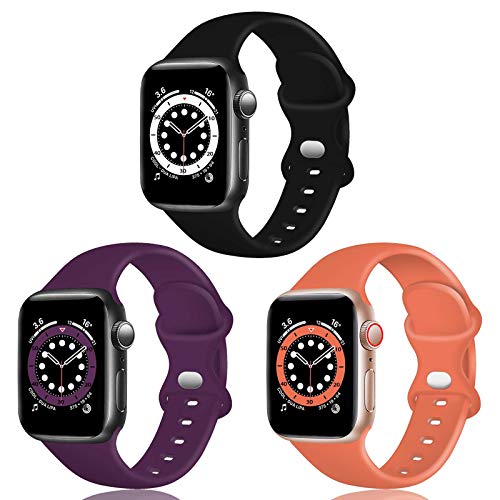 TopPerfekt Silikon-Armband kompatibel mit Apple Watch Armband 38 mm 40 mm 41 mm, Silikon-Ersatzarmband für iWatch Serie 7 6 5 4 3 2 1 SE (38mm/40mm/41mm-S/M) von TopPerfekt