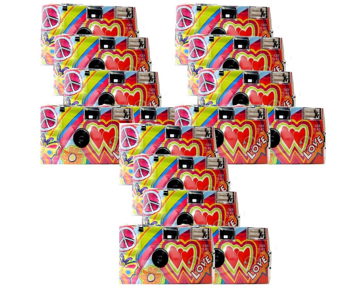 TopShot 15x Einwegkamera Sonderposten Love Kult bunt (Rainbow) MHD 03.2026 Einwegkamera von TopShot