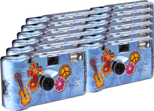 TopShot Flower Power Einwegkamera / Hochzeitskamera (27 Fotos, Blitz, 12-er Pack) von TopShot