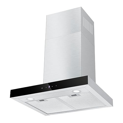 TopStrong Dunstabzugshaube 60cm, abzugshaube Umluft/Abluft, Dunstabzug mit 700 m³/h Luftstrom,Dunstabzug 60cm Edelstahl, 9 Stufen Soft Touch Steuerund, 2W LED-Licht von TopStrong