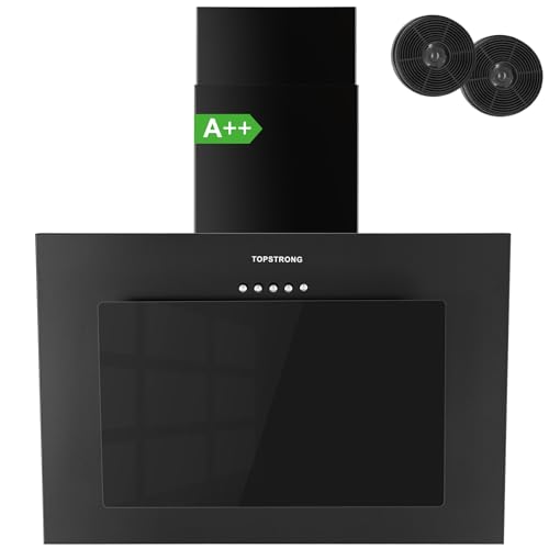 TopStrong Dunstabzugshaube 60cm,Abzugshaube 60cm Umluft/Abluft mit 350 m³/h Starker Saugleistung, Leise Kopffreihaube 60cm mit LED-Beleuchtung, inkl. Aktivkohlefilter, 3 Geschwindigkeiten, Schwarz TopStrong Dunstabzugshaube 60cm,Abzugshaube 60cm Umluft/Abluft mit 350 m³/h Starker Saugleistung, Leise Kopffreihaube 60cm mit LED-Beleuchtung, inkl. Aktivkohlefilter, 3 Geschwindigkeiten, Schwarz von TopStrong